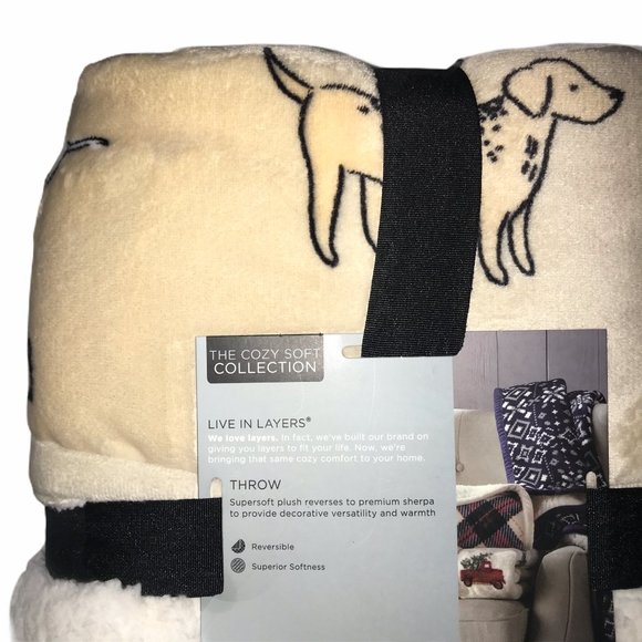 Cuddl Duds Bedding Nwt Cuddl Duds Reversible Dogs Throw 5x60 Poshmark